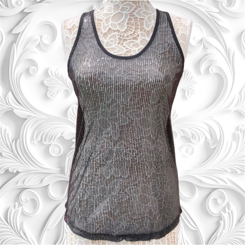 Forever 21 Sheer Sequins Razorback Tank Top